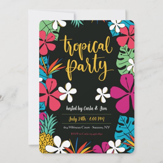 Invitations de fêtes tropicales (Devant)