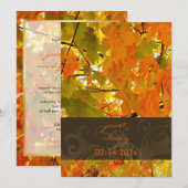 Invitations de Feuilles/mariages de automne Gold M (Devant / Derrière)