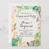 Invitations de Fiançailles Cactus (Devant)