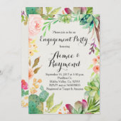 Invitations de Fiançailles Cactus (Devant / Derrière)