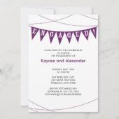 Invitations de Fiançailles de bannière violet (Devant)