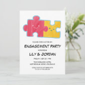 Invitations de fiançailles de dessin de couple de  (Debout devant)