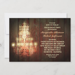invitations de fiançailles du lustre vintage rusti