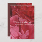 invitations de fiançailles élégantes aux roses rou (Devant / Derrière)