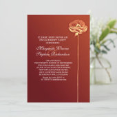 invitations de fiançailles élégants rouges (Debout devant)