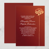 invitations de fiançailles élégants rouges (Devant / Derrière)