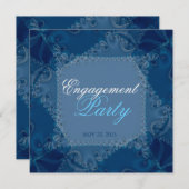 Invitations de Fiançailles Lacy Blue Dream (Devant / Derrière)