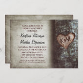 Invitations de fiançailles rustiques arborées (Devant / Derrière)
