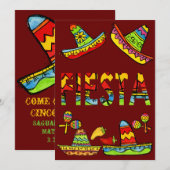 Invitations de Fiesta Cinco de Mayo Red (Devant / Derrière)