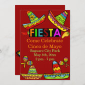 Invitations de Fiesta Cinco de Mayo Red (Devant / Derrière)
