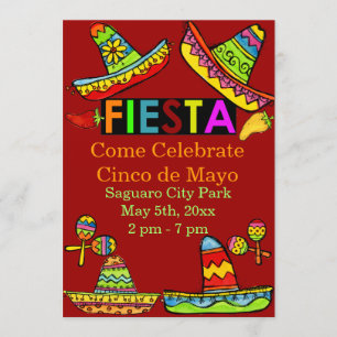 Invitations de Fiesta Cinco de Mayo Red