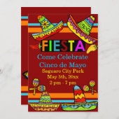 Invitations de Fiesta Cinco de Mayo Red (Devant / Derrière)