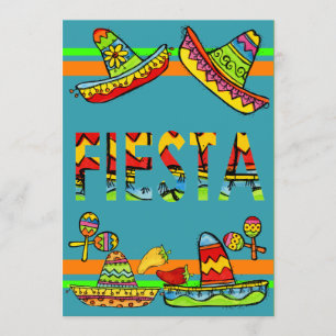 Invitations de Fiesta Cinco de Mayo Turquoises