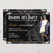 Invitations de fille d'aileron des années 20 (Devant / Derrière)