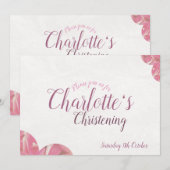 Invitations de filles à la floraison rose et blanc (Devant / Derrière)