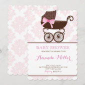 Invitations de filles Baby showers de bambins à la (Devant / Derrière)
