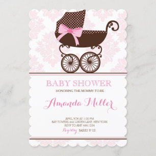 Invitations de filles Baby showers de bambins à la