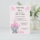 Invitations de filles de Baby shower virtuel (Debout devant)