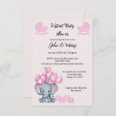 Invitations de filles de Baby shower virtuel (Devant / Derrière)