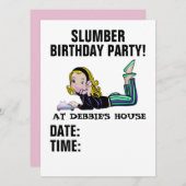 INVITATIONS DE FILLES DE L'ANNIVERSAIRE DE LA BOUE (Devant / Derrière)