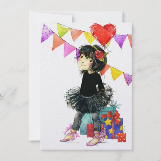 Invitations de filles mignonnes (Devant)