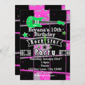 Invitations de Filles Rock Star Anniversaire (Devant / Derrière)