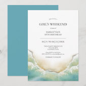 Invitations de fin de semaine Watercolor Shoreline (Devant / Derrière)