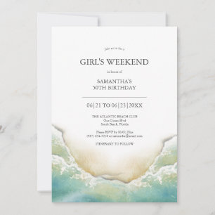 Invitations de fin de semaine Watercolor Shoreline