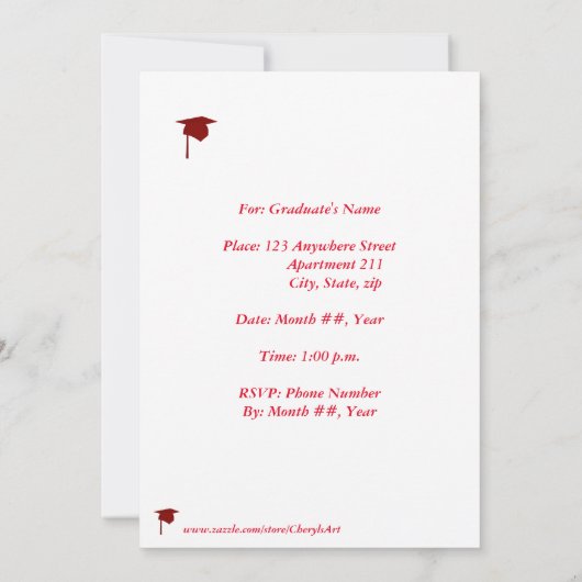 Invitations de fin d'études, Casquette rouge & Tas (Dos)