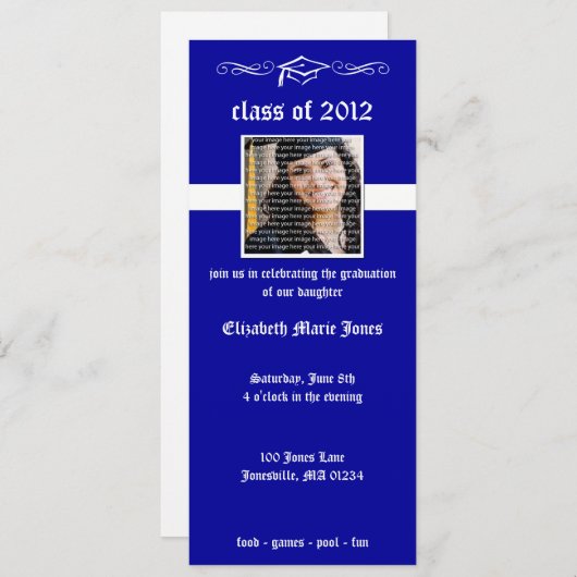 Invitations de fin d'études classiques (Devant / Derrière)