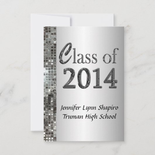 Invitations de fin d'études Classy Silver 2014 (Devant)