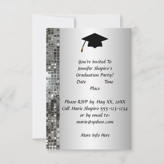 Invitations de fin d'études Classy Silver 2014 (Dos)