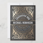 Invitations de fin d'études Gold Foil Black Photo (Devant)