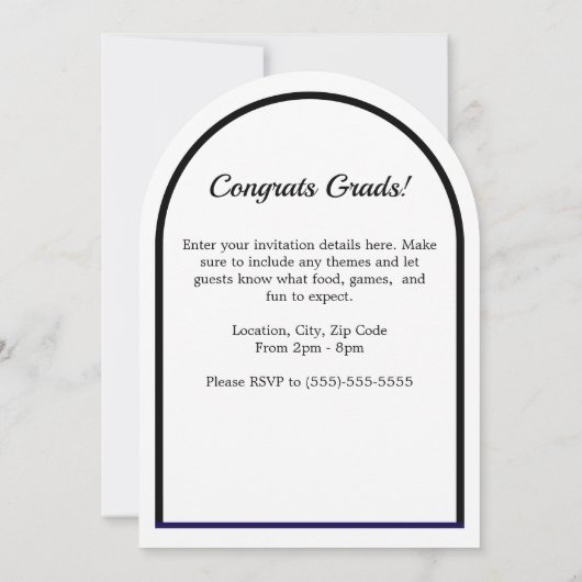 Invitations de fin d'études - Modèle (Dos)