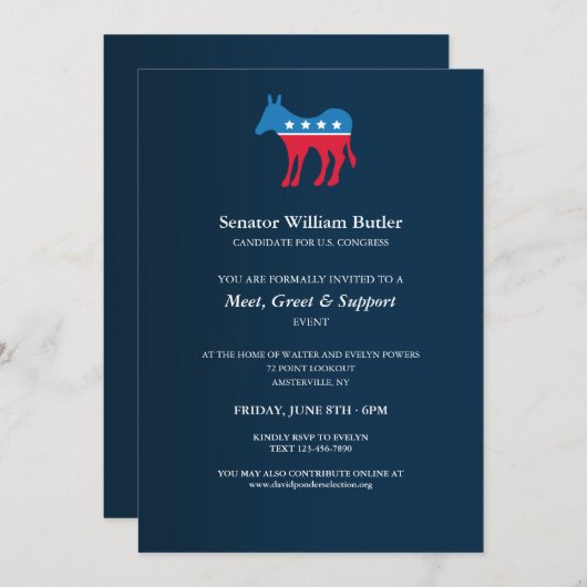 Invitations de financement démocrate (Devant / Derrière)