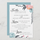 Invitations de fleurs d'aquarelle (Devant / Derrière)