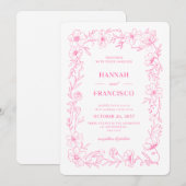 INVITATIONS DE FLEURS DE MARIAGE À L'ESTHÉTIQUE SU (Devant / Derrière)