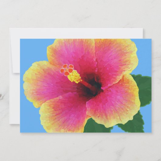 Invitations de fleurs d'Hibiscus bleu tropical (Dos)