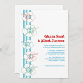 Invitations de fleurs d'Hibiscus| Mariage| Anniver (Devant / Derrière)