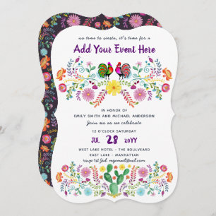 Invitations de fleurs folkloriques de Fiesta mexic