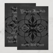 Invitations de fleurs gothiques foncées pour perso (Devant / Derrière)