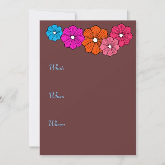Invitations de fleurs hawaiiennes (Dos)