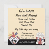 Invitations de folie de soirée cinéma (Dos)