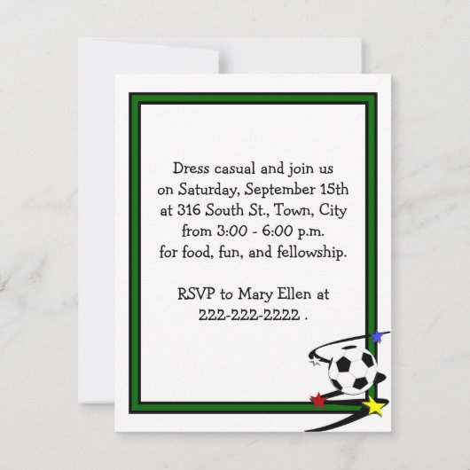 Invitations de football (Dos)