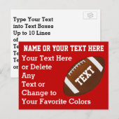 Invitations de football à bas prix personnalisées, (Devant / Derrière)