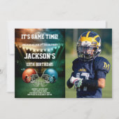 Invitations de football bleu contre rouge avec pho (Devant)