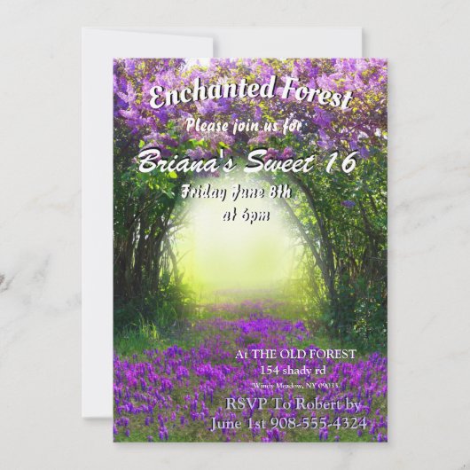 Invitations de forêt enchantées (Devant)