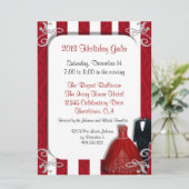 Invitations de gala des Fêtes en rouge et en argen (Debout devant)