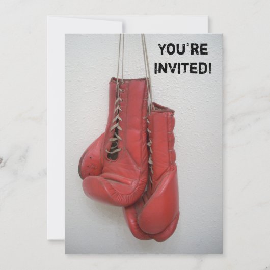 Invitations de gants de boxe Anniversaire/Bachelor (Devant)