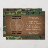 Invitations de garçon d'anniversaire de Camo (Devant / Derrière)